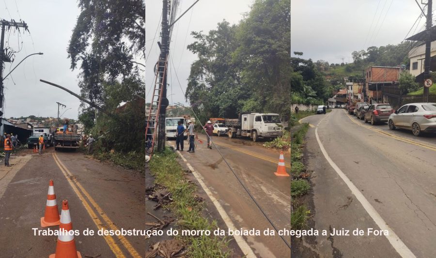 Chuvas deixam ruas interditadas e complicam acesso a Juiz de Fora