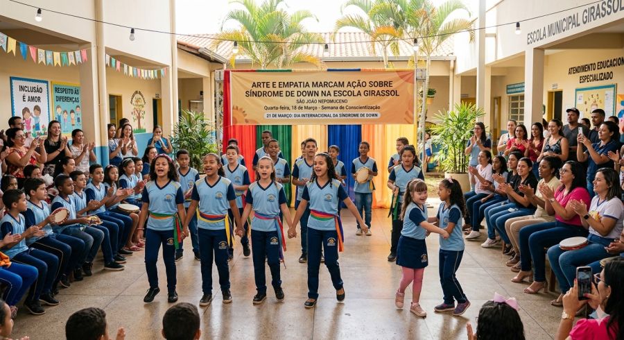 ARTE E EMPATIA MARCAM AÇÃO SOBRE SÍNDROME DE DOWN NA ESCOLA GIRASSOL