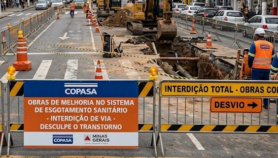 Obra emergencial interdita acesso importante em São João Nepomuceno